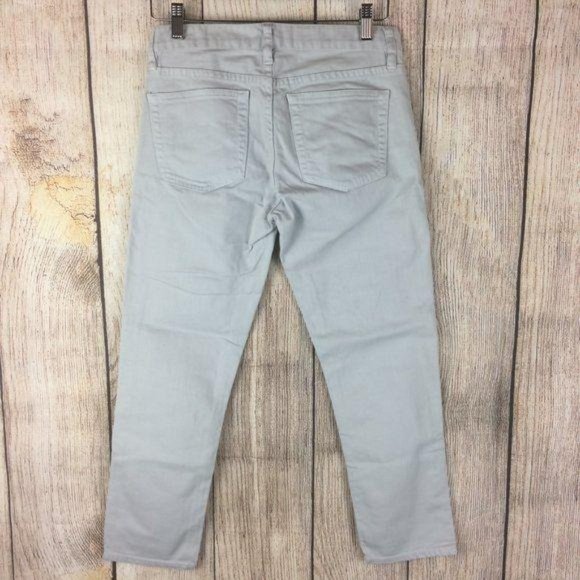 J. Crew Women's Size 27 Light Grey Cropped Matchstick Denim Jeans Stretch - Picture 2 of 8